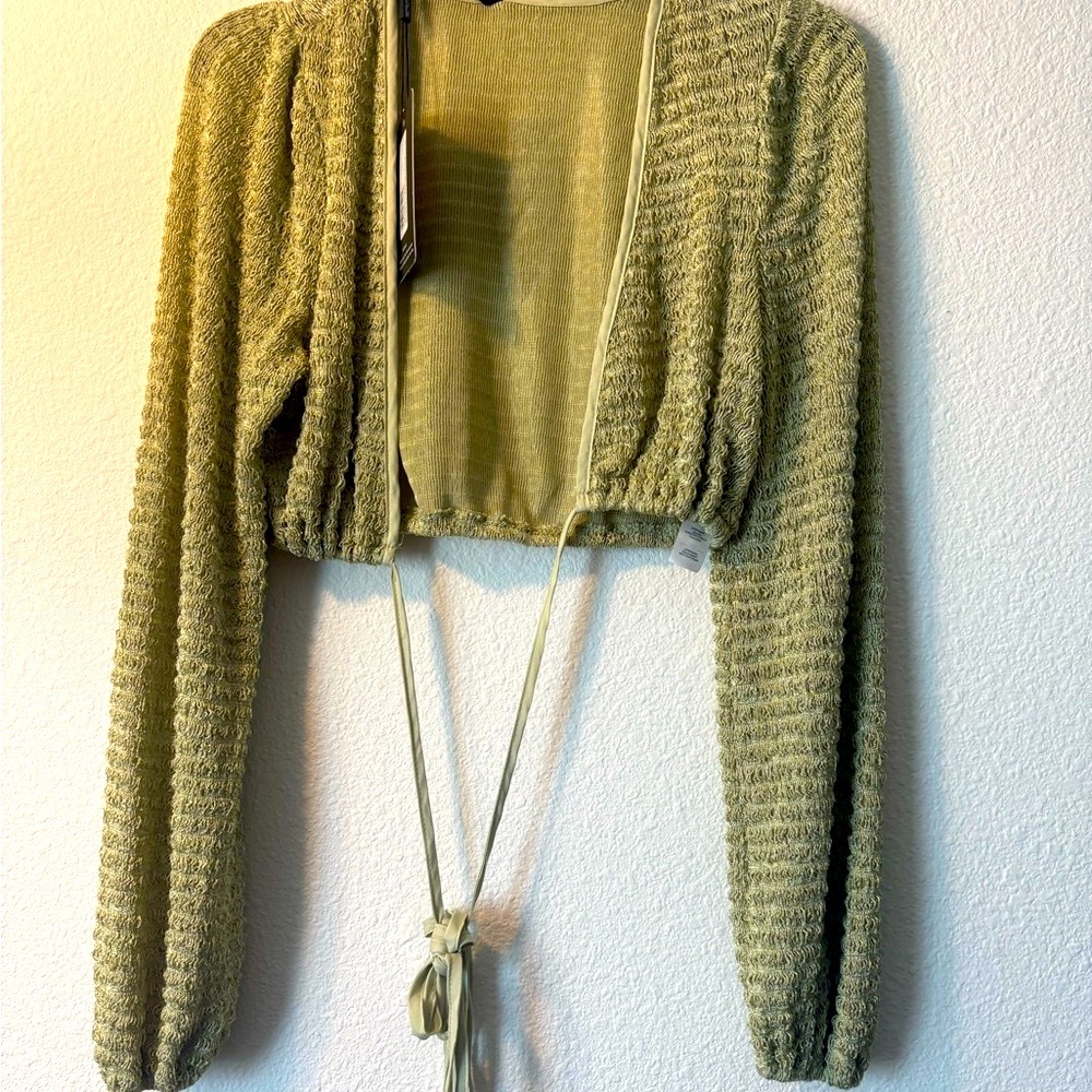 PrettyLittleThing Green Knit Shrug
